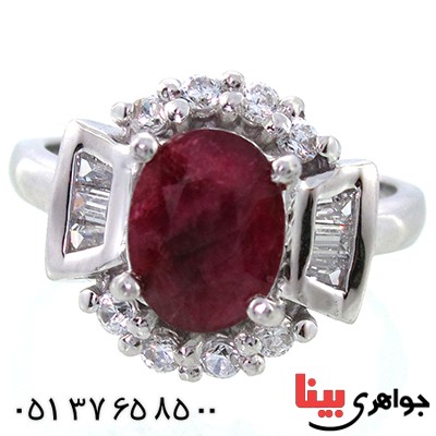 انگشتر یاقوت سرخ زنانه رادیوم لوکس مدل سارا _کد:9103