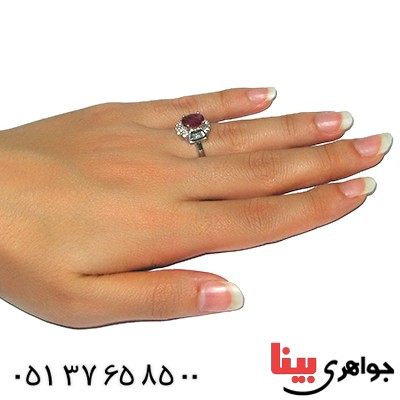 انگشتر یاقوت سرخ زنانه رادیوم لوکس مدل سارا _کد:9103