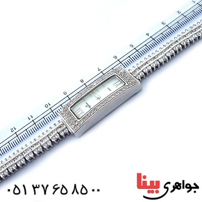 ساعت نقره زنانه رادیوم لوکس برند Royal Crown با شکوه مجلسی مستطیلی _کد:1298