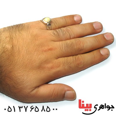 انگشتر اوپال مرغوب و اصیل مردانه رادیوم لوکس _کد:9106