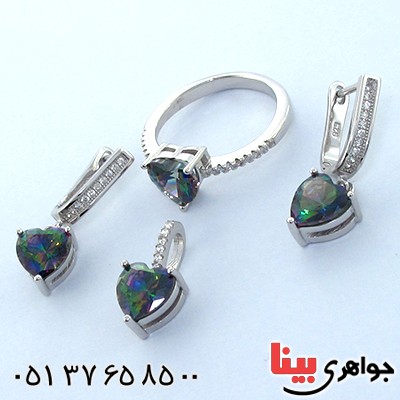 سرویس توپاز هفت رنگ زنانه مدل قلب _کد:9109