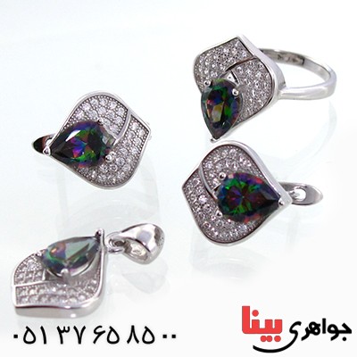سرویس توپاز هفت رنگ زنانه مدل گل لاله _کد:9114
