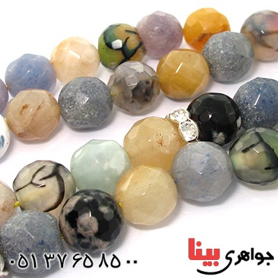 تسبیح چند جواهر 33 دانه ای عقیق و کوارتز و جید درجه یک با رنگ بندی خاص _کد:9121