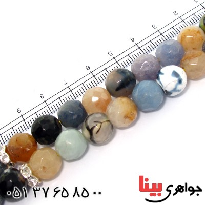 تسبیح چند جواهر 33 دانه ای عقیق و کوارتز و جید درجه یک با رنگ بندی خاص _کد:9121
