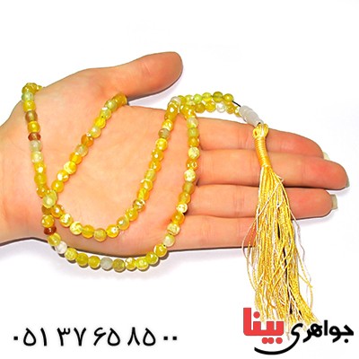 تسبیح چند جواهر 101 دانه ای عقیق و کوارتز و جید درجه یک با رنگ بندی خاص _کد:9125