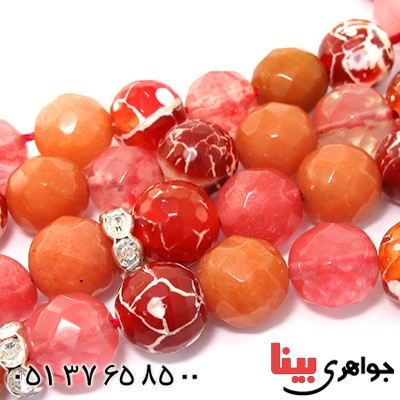 تسبیح چند جواهر 33 دانه ای عقیق و کوارتز و جید درجه یک با رنگ بندی خاص _کد:9127