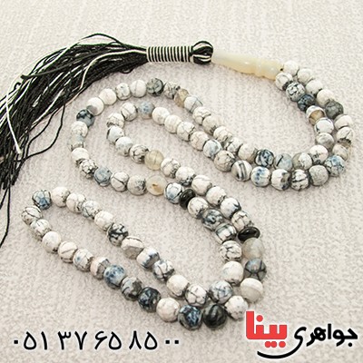 تسبیح چند جواهر 101 دانه ای عقیق و کوارتز و جید درجه یک با رنگ بندی خاص _کد:9129