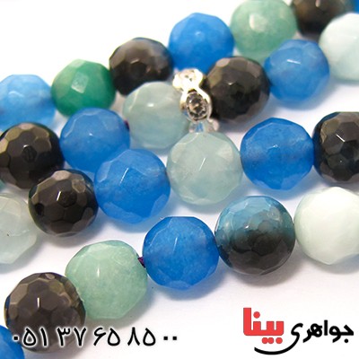 تسبیح چند جواهر 101 دانه ای عقیق و کوارتز و جید درجه یک با رنگ بندی خاص _کد:9134