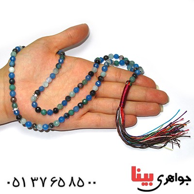 تسبیح چند جواهر 101 دانه ای عقیق و کوارتز و جید درجه یک با رنگ بندی خاص _کد:9134