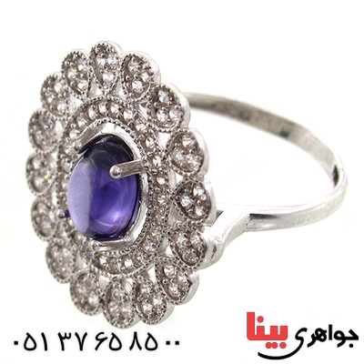 انگشتر آمتیست زنانه مدل شمسه _کد:9148