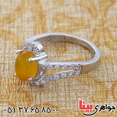 انگشتر عقیق شرف الشمس زنانه مدل آیدا _کد:9155