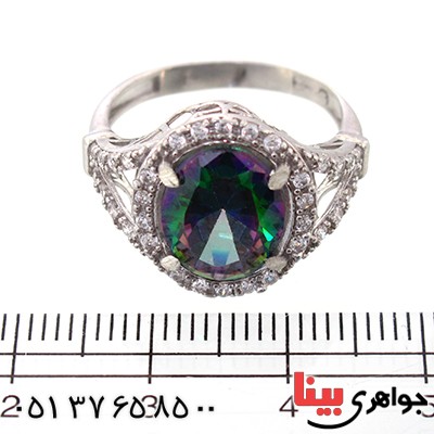 انگشتر توپاز هفت رنگ زنانه مدل آنا _کد:9157