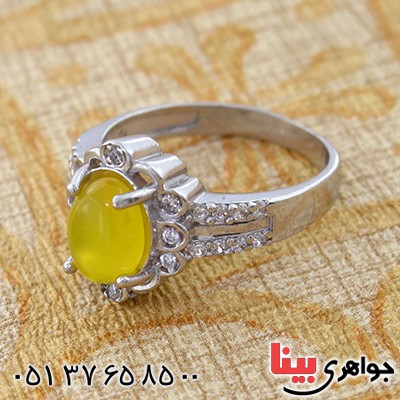 انگشتر عقیق شرف الشمس زنانه مدل رویا _کد:9160