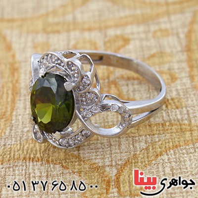 انگشتر زبرجد زنانه مدل ملینا _کد:9161
