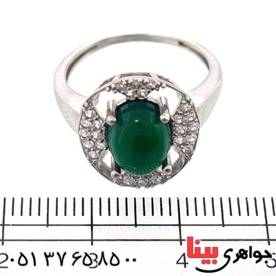 انگشتر عقیق سبز زنانه مدل مینو _کد:9164