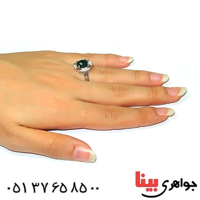 انگشتر عقیق سبز زنانه مدل مینو _کد:9164