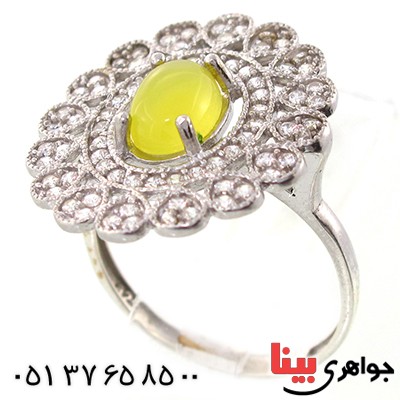 انگشتر عقیق شرف الشمس زنانه مدل شمسه _کد:9167