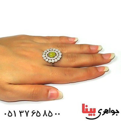 انگشتر عقیق شرف الشمس زنانه مدل شمسه _کد:9167