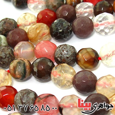تسبیح چند جواهر 101 دانه ای درشت عقیق، کوارتز و جید درجه یک با رنگ بندی خاص _کد:9168