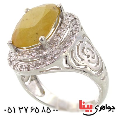 انگشتر یاقوت زرد زنانه رادیوم لوکس درشت _کد:9181
