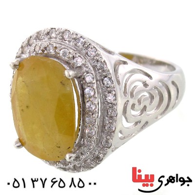 انگشتر یاقوت زرد زنانه رادیوم لوکس درشت _کد:9181