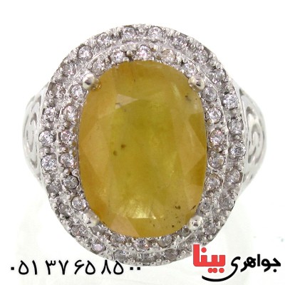 انگشتر یاقوت زرد زنانه رادیوم لوکس درشت _کد:9181