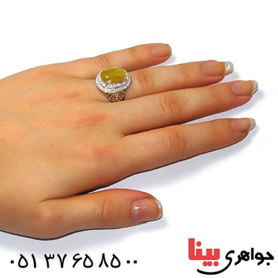 انگشتر یاقوت زرد زنانه رادیوم لوکس درشت _کد:9181