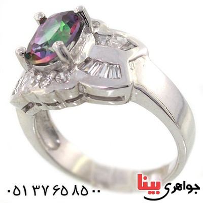 انگشتر توپاز هفت رنگ زنانه رادیوم لوکس _کد:9185