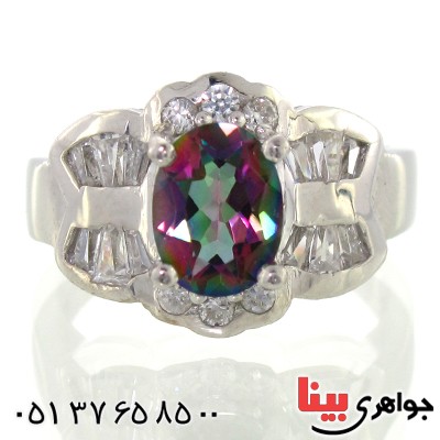انگشتر توپاز هفت رنگ زنانه رادیوم لوکس _کد:9185