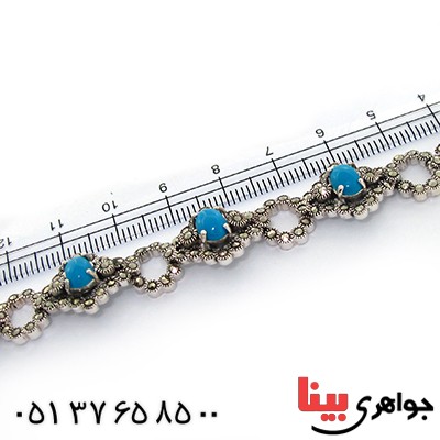 دستبند فیروزه تایلندی زنانه مارکازیتی _کد:9186