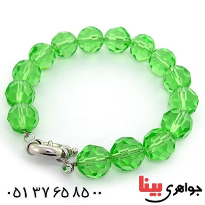 دستبند زمرد صنعتی سوارسکی اصل زنانه درشت مدل تانیا _کد:9196