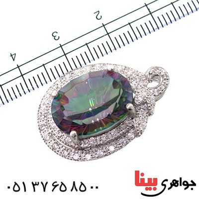 گردنبند توپاز هفت رنگ دور جواهری زنانه باشکوه رادیوم لوکس _کد:9201