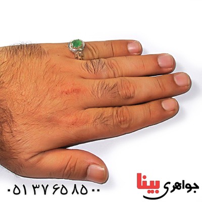 انگشتر زمرد زامبیا مردانه کلاسیک _کد:9208
