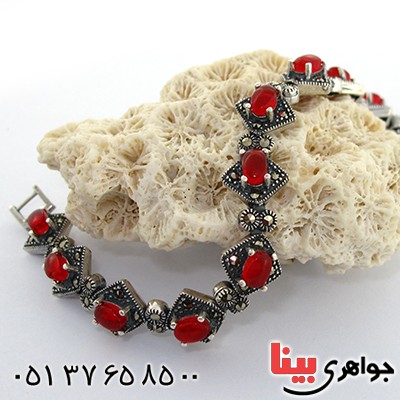 دستبند عقیق قرمز زنانه مارکازیتی _کد:9209