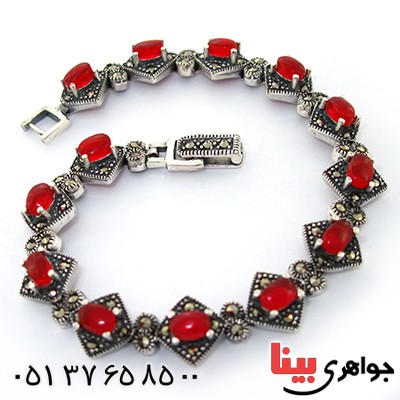 دستبند عقیق قرمز زنانه مارکازیتی _کد:9209