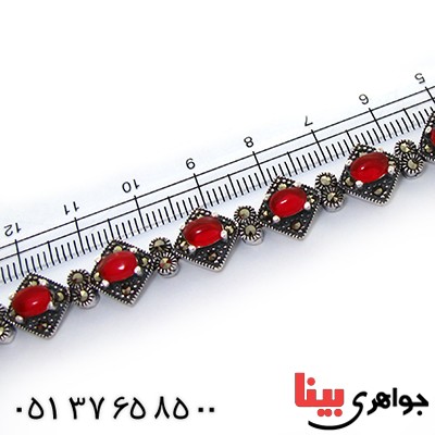 دستبند عقیق قرمز زنانه مارکازیتی _کد:9209