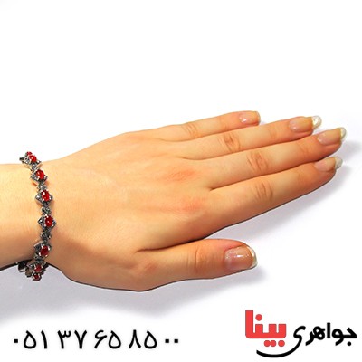 دستبند عقیق قرمز زنانه مارکازیتی _کد:9209