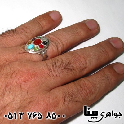 انگشتر چند جواهر بیضی