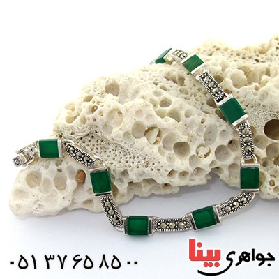 دستبند عقیق سبز زنانه مارکازیتی _کد:9217