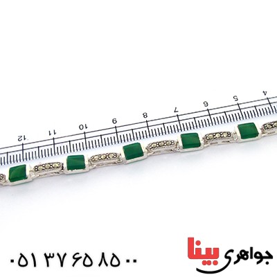دستبند عقیق سبز زنانه مارکازیتی _کد:9217