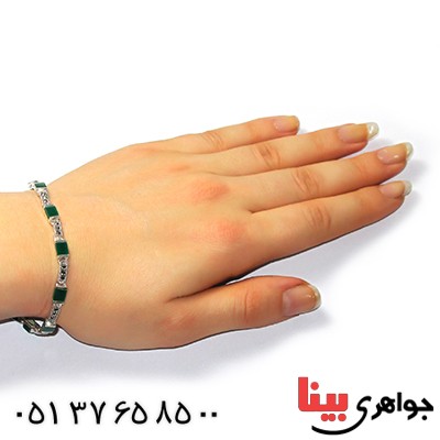 دستبند عقیق سبز زنانه مارکازیتی _کد:9217