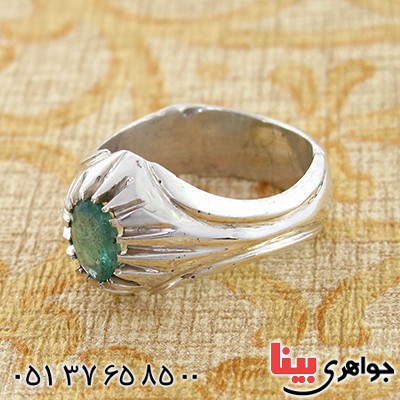 انگشتر زمرد زامبیا خوشرنگ مردانه کلاسیک _کد:9223