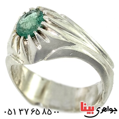 انگشتر زمرد زامبیا خوشرنگ مردانه کلاسیک _کد:9223