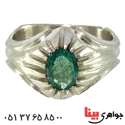 انگشتر زمرد زامبیا خوشرنگ مردانه کلاسیک _کد:9223