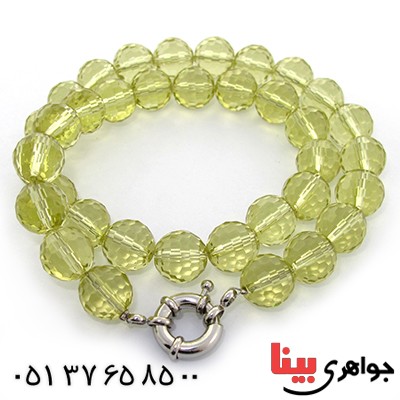 گردنبند کریستالی سوارسکی اصل زنانه طرح سیترین درشت _کد:9229