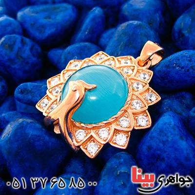 گردنبند چشم گربه زنانه مدل طاووس _کد:9238