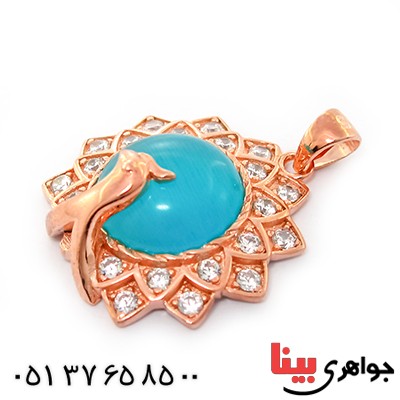 گردنبند چشم گربه زنانه مدل طاووس _کد:9238