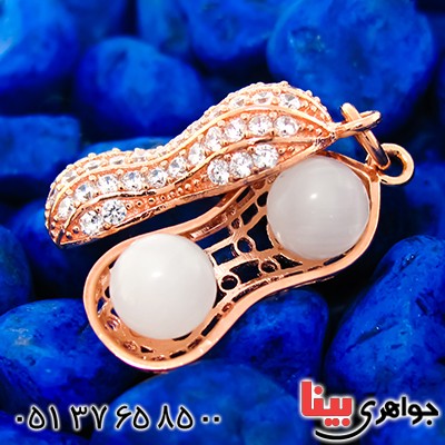 گردنبند چشم گربه زنانه مدل بادام زمینی _کد:9243