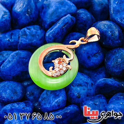 گردنبند چشم گربه زنانه مدل قو فانتزی _کد:9245