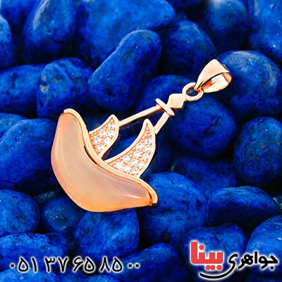 گردنبند چشم گربه زنانه مدل قایق فانتزی _کد:9246